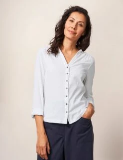 WHITE STUFF Organic Cotton Embroidered Collared Shirt -Marks and Spencer Shop SD 10 T83 1516W Z0 X EC 2