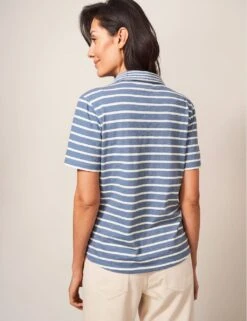 WHITE STUFF Pure Cotton Striped Collared Shirt -Marks and Spencer Shop SD 10 T83 1524W E4 X EC 1