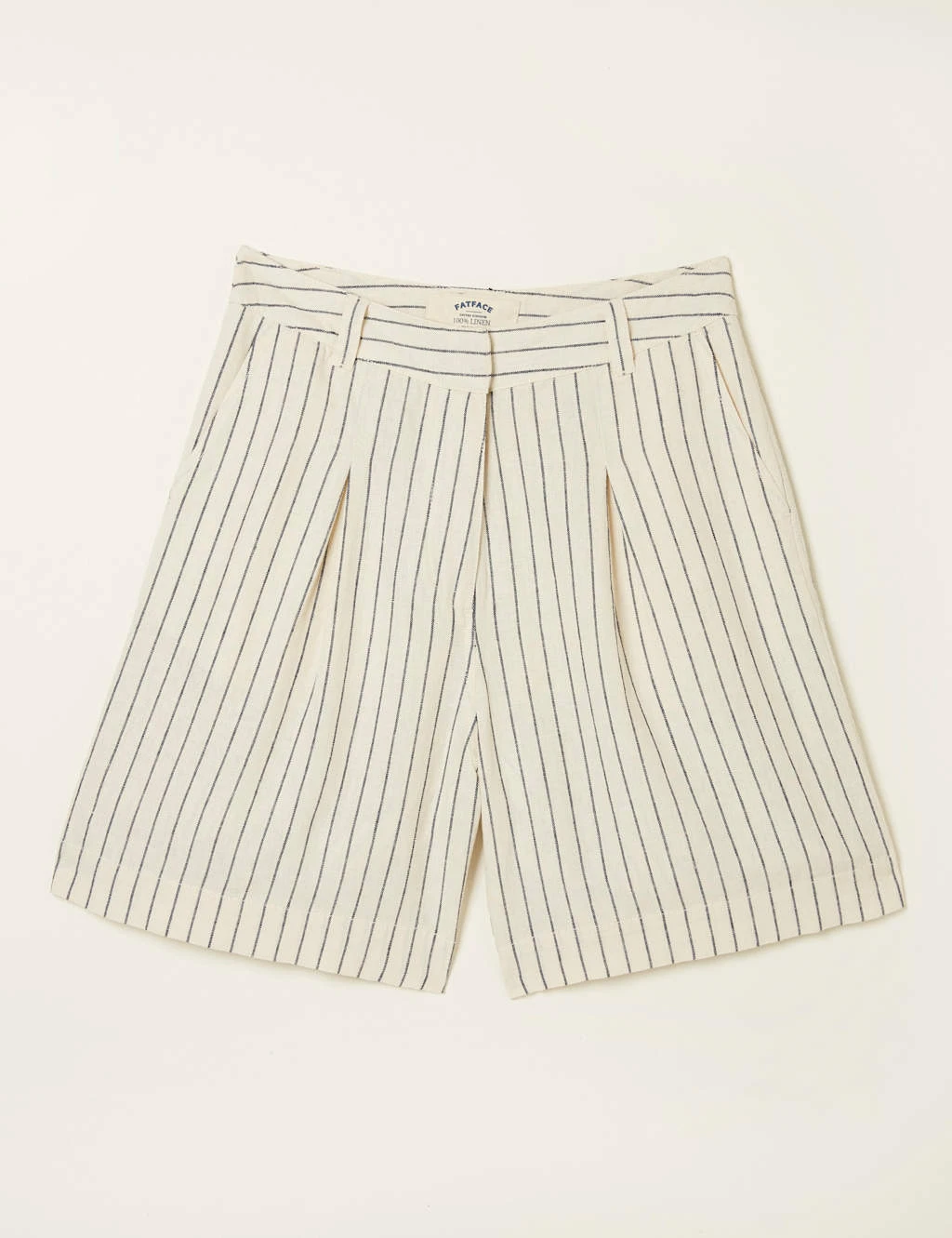 Linen Rich Striped Pleat Front Shorts 4 Linen Rich Striped Pleat Front Shorts - Image 2