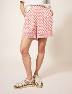 WHITE STUFF Printed Pleat Front Shorts