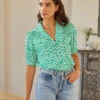 Floral V-Neck Blouse