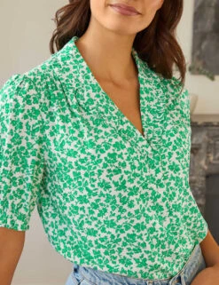 Floral V-Neck Blouse -Marks and Spencer Shop SD 10 T83 2358W J4 X EC 1