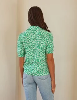 Floral V-Neck Blouse -Marks and Spencer Shop SD 10 T83 2358W J4 X EC 2