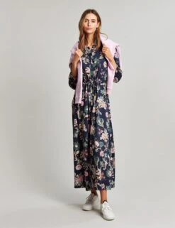 Joules Floral Tie Waist Midaxi Shirt Dress