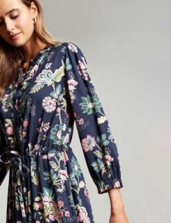 Joules Floral Tie Waist Midaxi Shirt Dress -Marks and Spencer Shop SD 10 T83 2364W F4 X EC 4