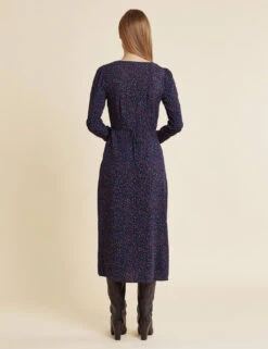 Floral V-Neck Midi Waisted Dress -Marks and Spencer Shop SD 10 T83 2944W ZZ X EC 3