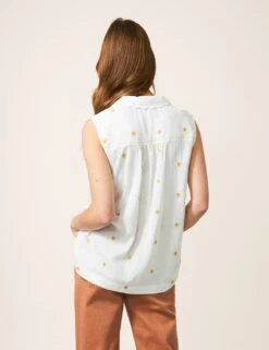 WHITE STUFF Embroidered Collared Button Through Shirt -Marks and Spencer Shop SD 10 T83 3070W Z4 X EC 3