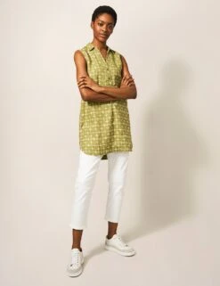 WHITE STUFF Pure Linen Printed Tunic