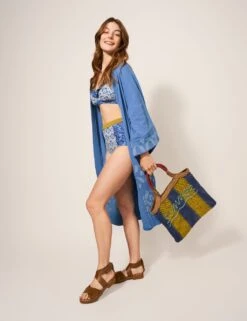 WHITE STUFF Pure Cotton Floral Embroidered Kaftan -Marks and Spencer Shop SD 10 T83 3099W E0 X EC 1