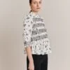 Ghost Cotton Rich Floral High Neck Shirred Blouse -Marks and Spencer Shop SD 10 T83 4103W A4 X EC 0