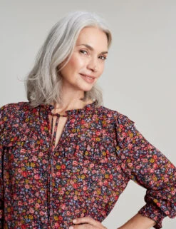 Joules Floral Round Neck Frill Detail Tunic -Marks and Spencer Shop SD 10 T83 4110W F4 X EC 2