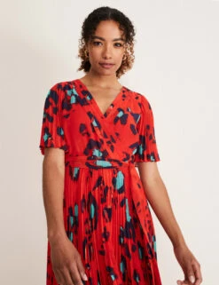 Animal Print V-Neck Pleated Midi Wrap Dress -Marks and Spencer Shop SD 10 T83 4221 ZZ X EC 1