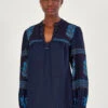 MONSOON Printed Embroidered V-Neck Popover Blouse -Marks and Spencer Shop SD 10 T83 4274W E4 X EC 0
