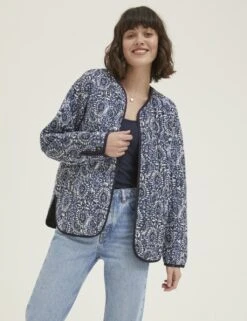 Pure Cotton Floral Quilted Jacket -Marks and Spencer Shop SD 10 T83 4587W F4 X EC 1