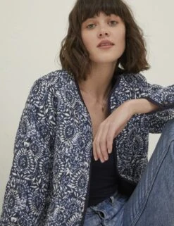 Pure Cotton Floral Quilted Jacket -Marks and Spencer Shop SD 10 T83 4587W F4 X EC 4