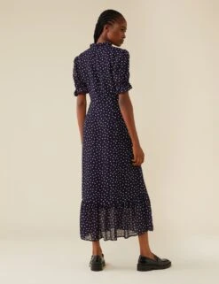 Polka Dot High Neck Midaxi Smock Dress -Marks and Spencer Shop SD 10 T83 4746 F4 X EC 4