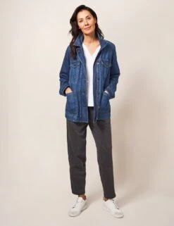WHITE STUFF Denim High Neck Jacket