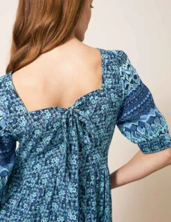 WHITE STUFF Printed Round Neck Midi Waisted Dress -Marks and Spencer Shop SD 10 T83 5079W E4 X EC 2