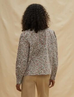 Pure Cotton Floral Round Neck Blouse -Marks and Spencer Shop SD 10 T83 5226W K4 X EC 1