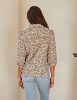 Organic Cotton Floral Collared Blouse -Marks and Spencer Shop SD 10 T83 5229W ZZ X EC 1