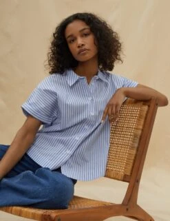 Organic Cotton Striped Collared Shirt