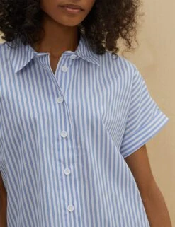 Organic Cotton Striped Collared Shirt -Marks and Spencer Shop SD 10 T83 5253W E4 X EC 2