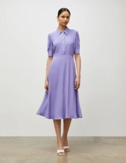 Collared Midi Waisted Dress