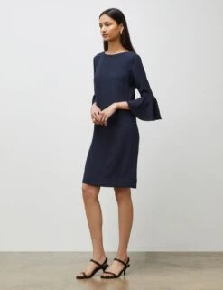 Round Neck Mini Shift Dress