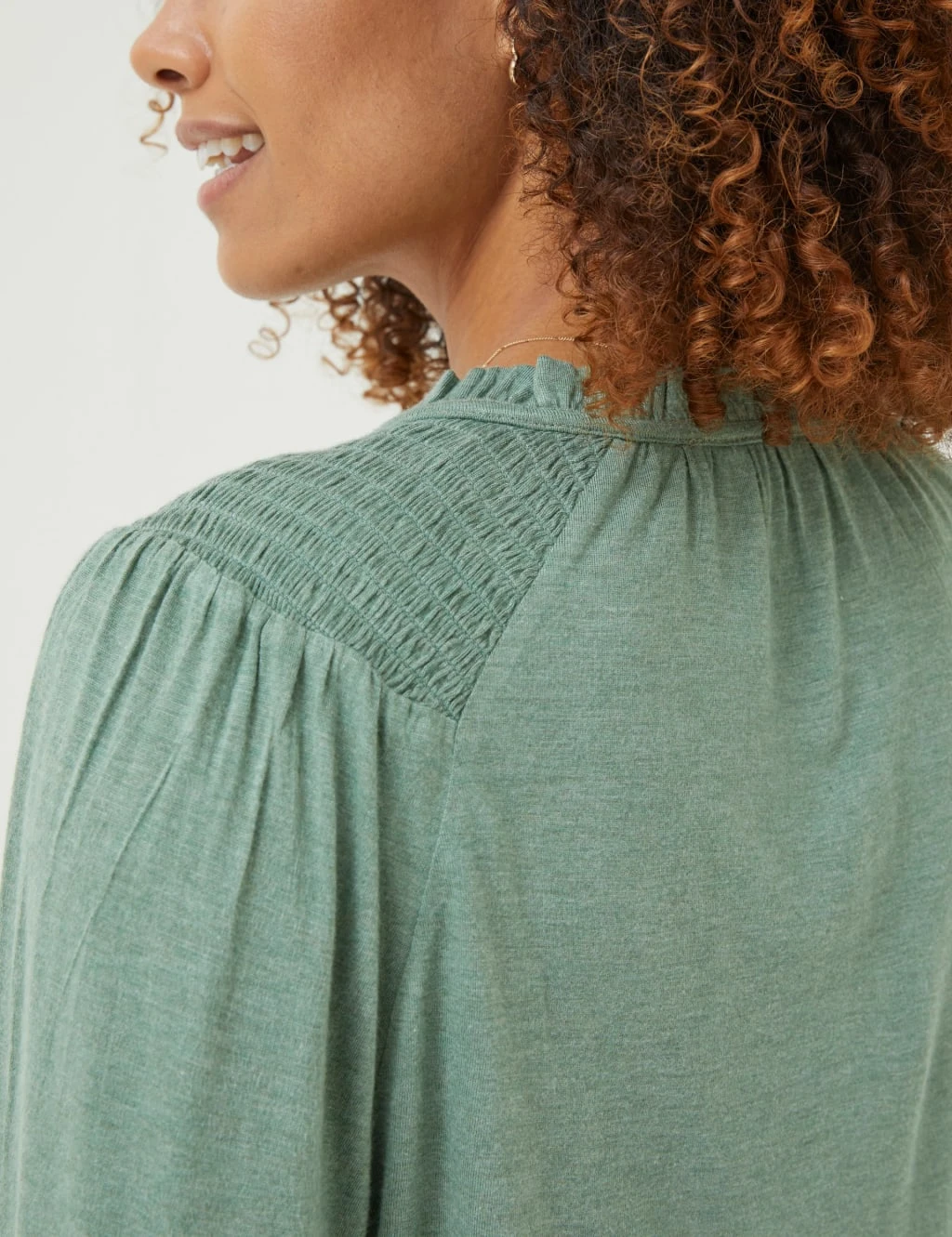 Notch Neck Lace Insert Puff Sleeve Tunic 7 Notch Neck Lace Insert Puff Sleeve Tunic - Image 5