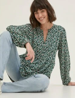 Floral Notch Neck Tunic -Marks and Spencer Shop SD 10 T83 5501W J4 X EC 2