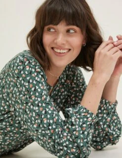 Floral Notch Neck Tunic -Marks and Spencer Shop SD 10 T83 5501W J4 X EC 3
