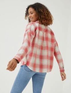 Pure Cotton Checked Collared Relaxed Shirt -Marks and Spencer Shop SD 10 T83 5507W B0 X EC 1