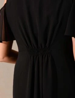 V-Neck Ruffle Knee Length Tea Dress -Marks and Spencer Shop SD 10 T83 5618W Y0 X EC 3