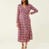 Floral V-Neck Button Front Midi Tea Dress 2 Floral V-Neck Button Front Midi Tea Dress -Marks and Spencer Shop SD 10 T83 5636W E4 X EC 0