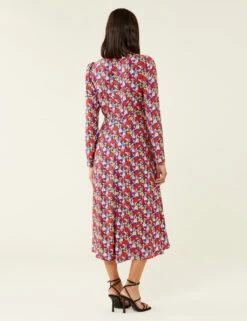Floral V-Neck Button Front Midi Tea Dress -Marks and Spencer Shop SD 10 T83 5636W E4 X EC 1