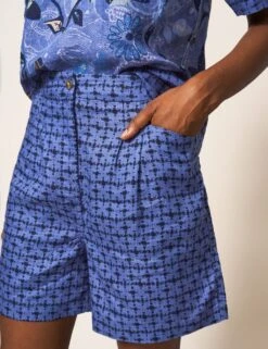 WHITE STUFF Pure Linen Printed Pleat Front Shorts -Marks and Spencer Shop SD 10 T83 6053W E4 X EC 1