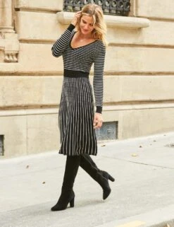 Knitted V-Neck Swing Dress -Marks and Spencer Shop SD 10 T83 6163 Y4 X EC 2