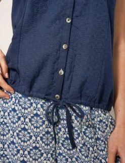 WHITE STUFF Cotton Rich Lace V-Neck Shirt -Marks and Spencer Shop SD 10 T83 6274W F0 X EC 2