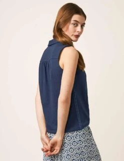 WHITE STUFF Cotton Rich Lace V-Neck Shirt -Marks and Spencer Shop SD 10 T83 6274W F0 X EC 3