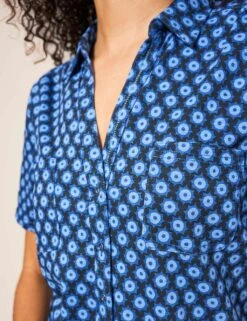 WHITE STUFF Pure Cotton Printed Collared Shirt -Marks and Spencer Shop SD 10 T83 6279W Y4 X EC 3