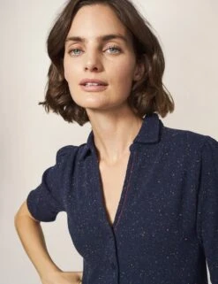 WHITE STUFF Cotton Rich Flecked Collared Shirt -Marks and Spencer Shop SD 10 T83 6282W F0 X EC 3