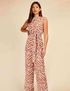 Animal Print Tie Detail Jumpsuit -Marks and Spencer Shop SD 10 T83 6658W N0 X EC 1