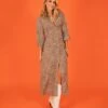 Animal Print Maxi Relaxed Shirt Dress