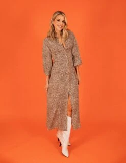 Animal Print Maxi Relaxed Shirt Dress