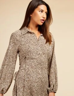 Animal Print Maxi Relaxed Shirt Dress -Marks and Spencer Shop SD 10 T83 6668W ZZ X EC 2