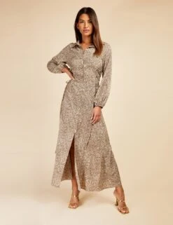 Animal Print Maxi Relaxed Shirt Dress -Marks and Spencer Shop SD 10 T83 6668W ZZ X EC 7