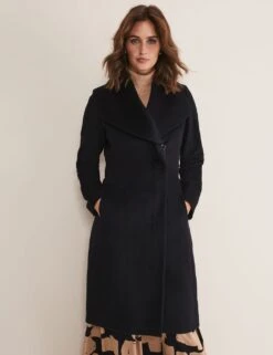 Wool Rich Collared Wrap Coat