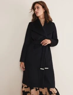 Wool Rich Collared Wrap Coat -Marks and Spencer Shop SD 10 T83 6771 Y0 X EC 4