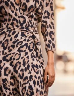 Animal Print V-Neck Midi Wrap Dress -Marks and Spencer Shop SD 10 T83 7024W K4 X EC 2