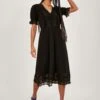 MONSOON Pure Cotton V-Neck Embroidered Midi Dress -Marks and Spencer Shop SD 10 T83 7095W Y0 X EC 0